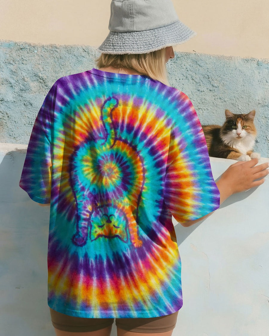 Cat Butt Tie Dye Shirt Funny Animal Apparel Best Gifts For Cat Lovers - Image 2