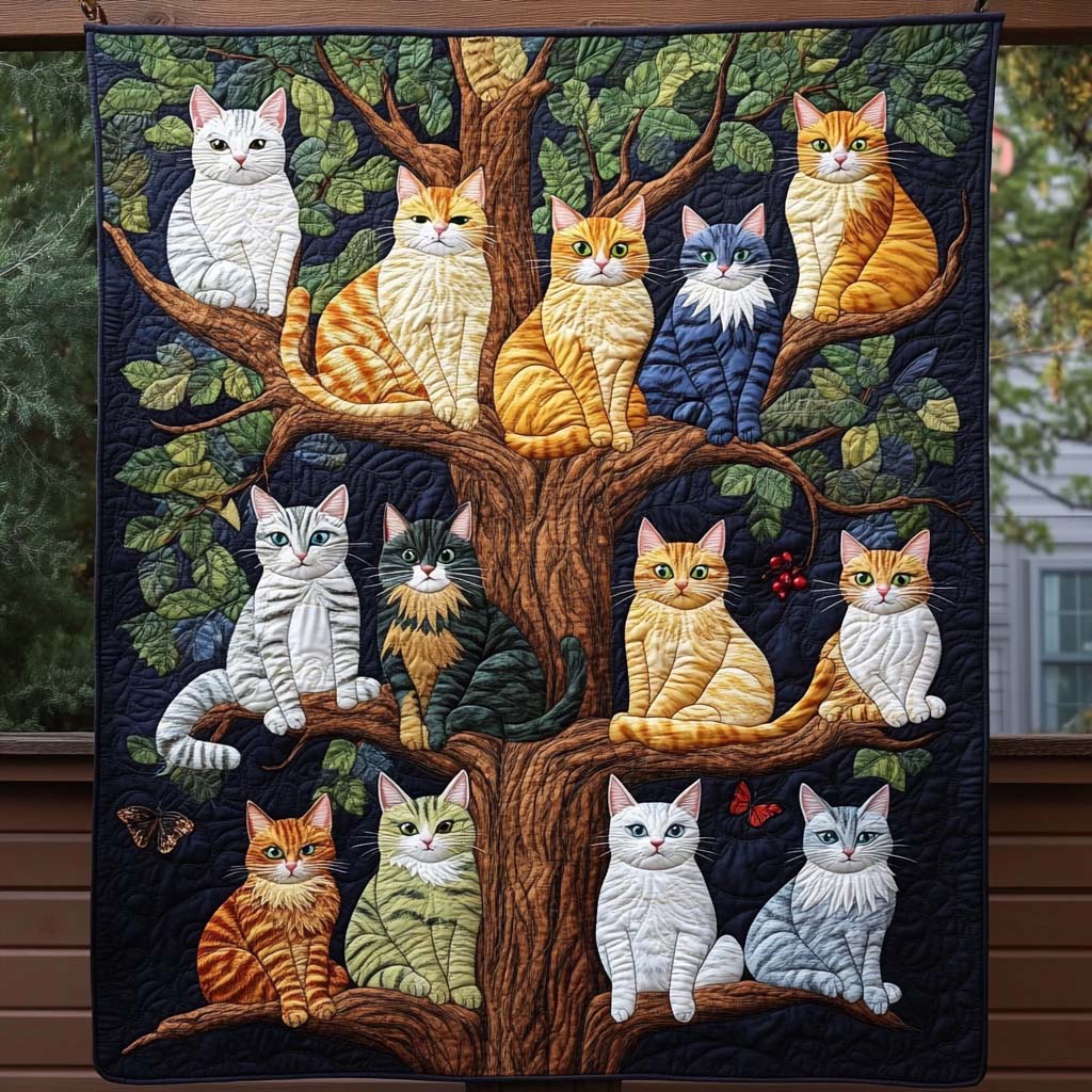 Cat Tree Quilted Blanket Best Sheet Sets Presents For Cat Owners