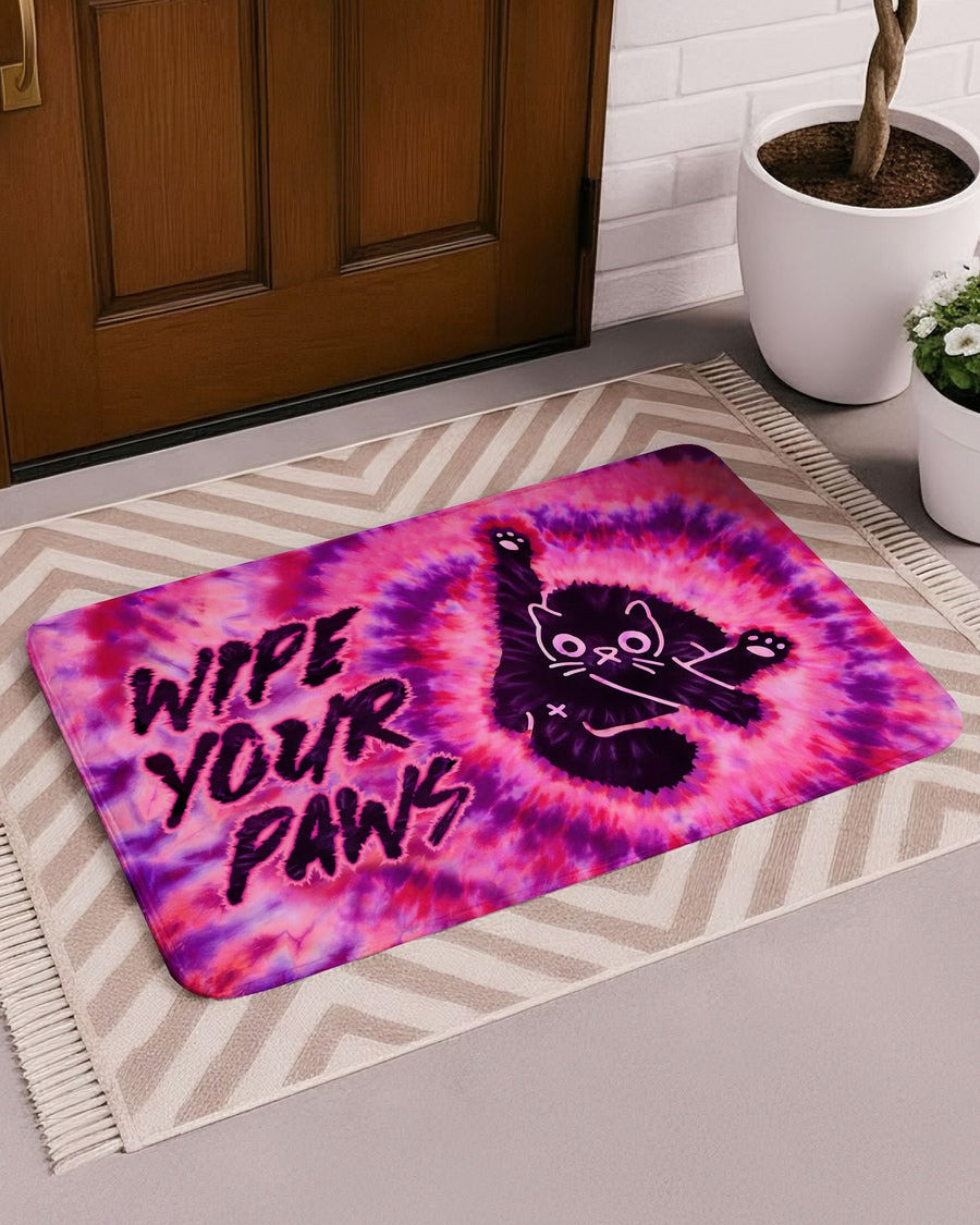 Cat Wipe Your Paws Tie Dye Doormat Funny Cat Butt Welcome Mats Gifts Ideas For Cat Lovers