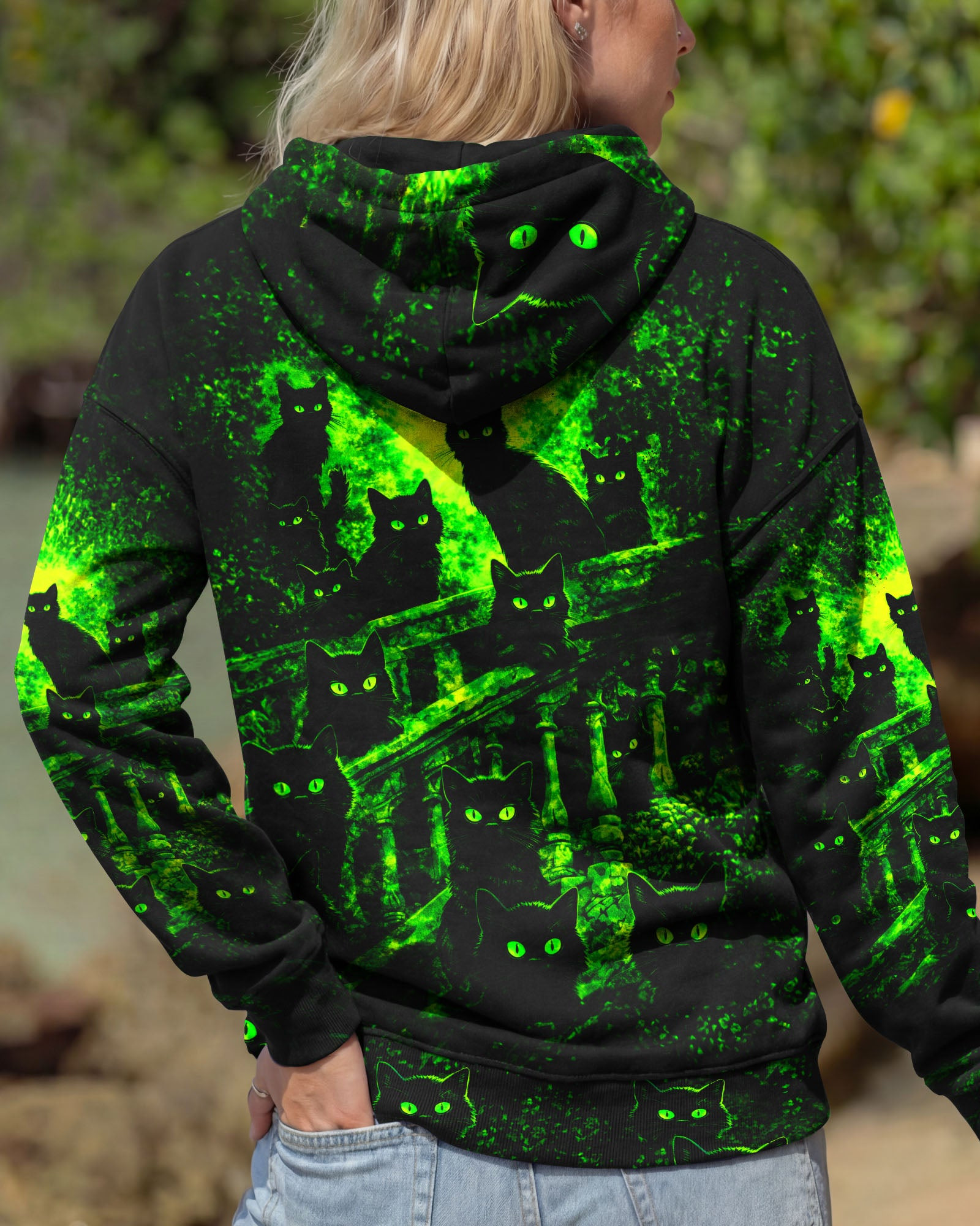 Cats In The Midnight Swirl Hoodie Unique Color Fan Apparel Gifts For Her - Image 2