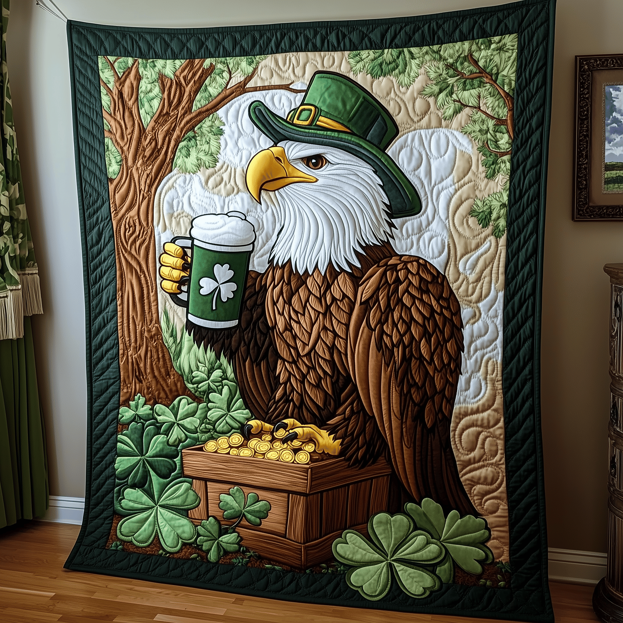 Celebrate St Patrick Day Quilted Blanket Best Throws For Sofas Gifts For Him Ireland