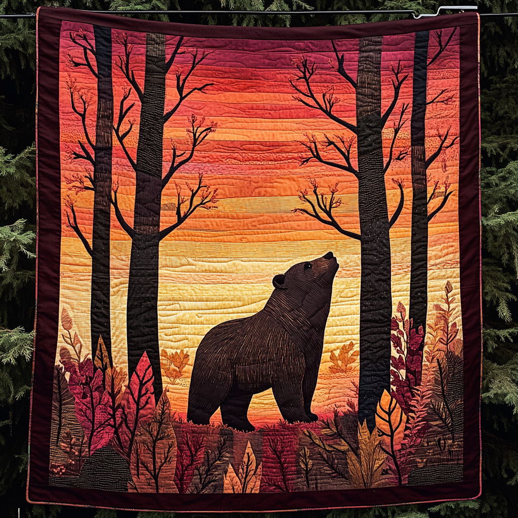 Celestial Grizzly Quilted Blanket Bed Bedding Set Great Father's Day Presents