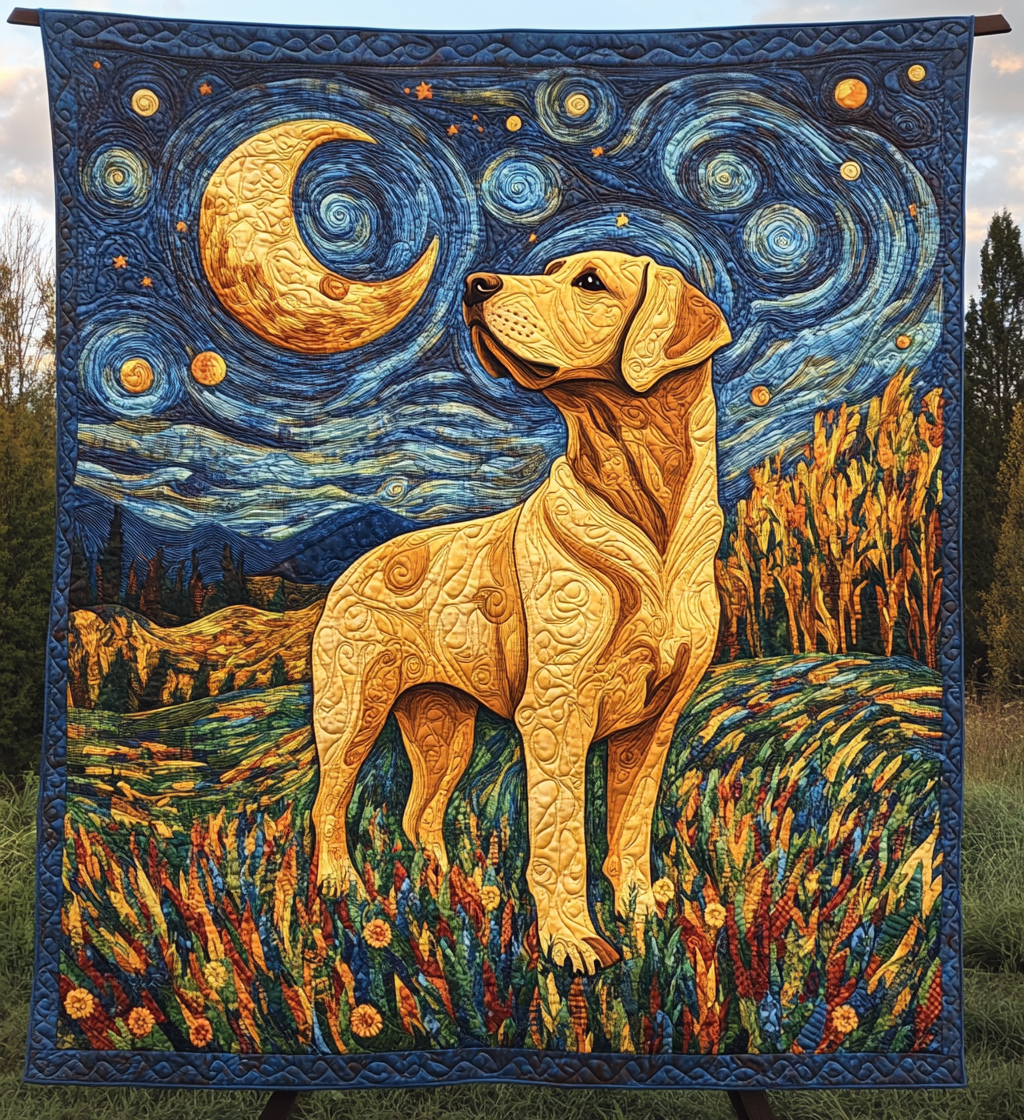 Celestial Labrador Quilted Blanket Cover Bed Set Labrador Gifts For Dog Lovers
