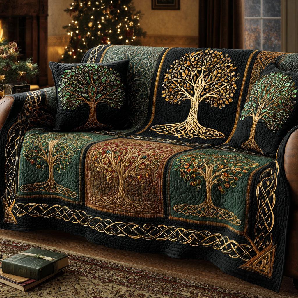 Celestial Tree Quilted Sofa Cover Couch Protector Tree Of Life Gifts For Family