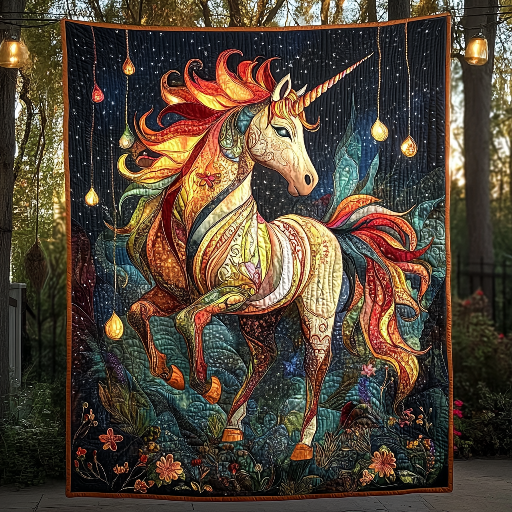 Celestial Unicorn Quilted Blanket Bed Room Decoration Birthday Presents For Dad