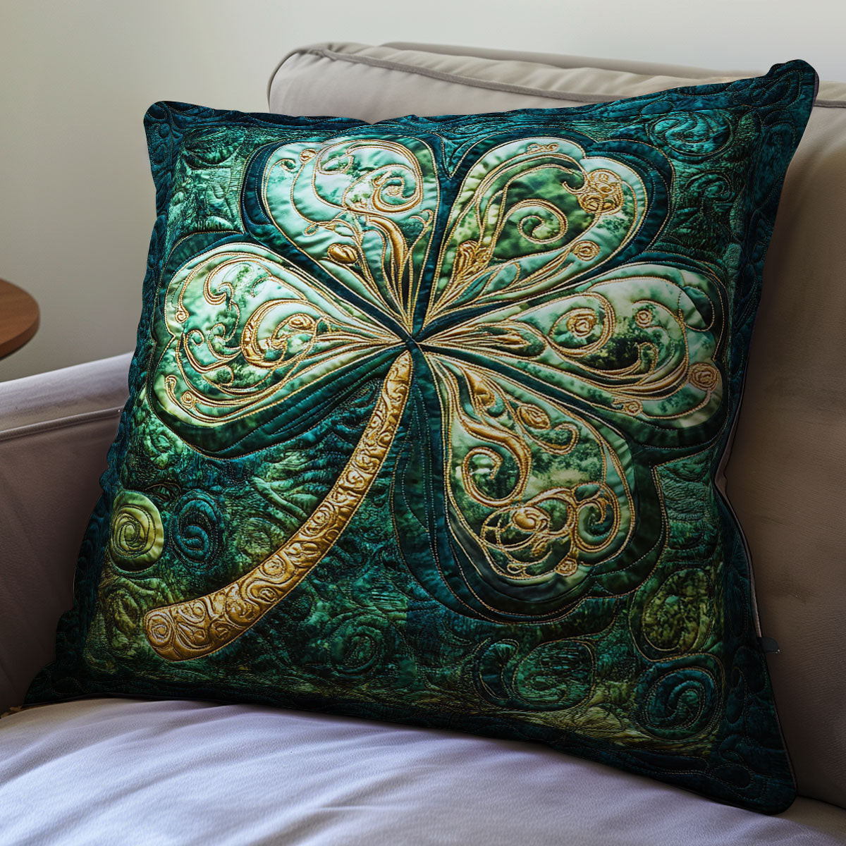 Celtic Clover Glow Quilt Pillow Case Sofa Pillow Covers St Patrick'S Day Birthday Gift Ideas