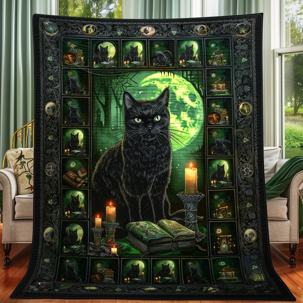 Celtic Magic Black Cats Quilted Blanket Bed Decorations Best Gifts For Cat Lovers