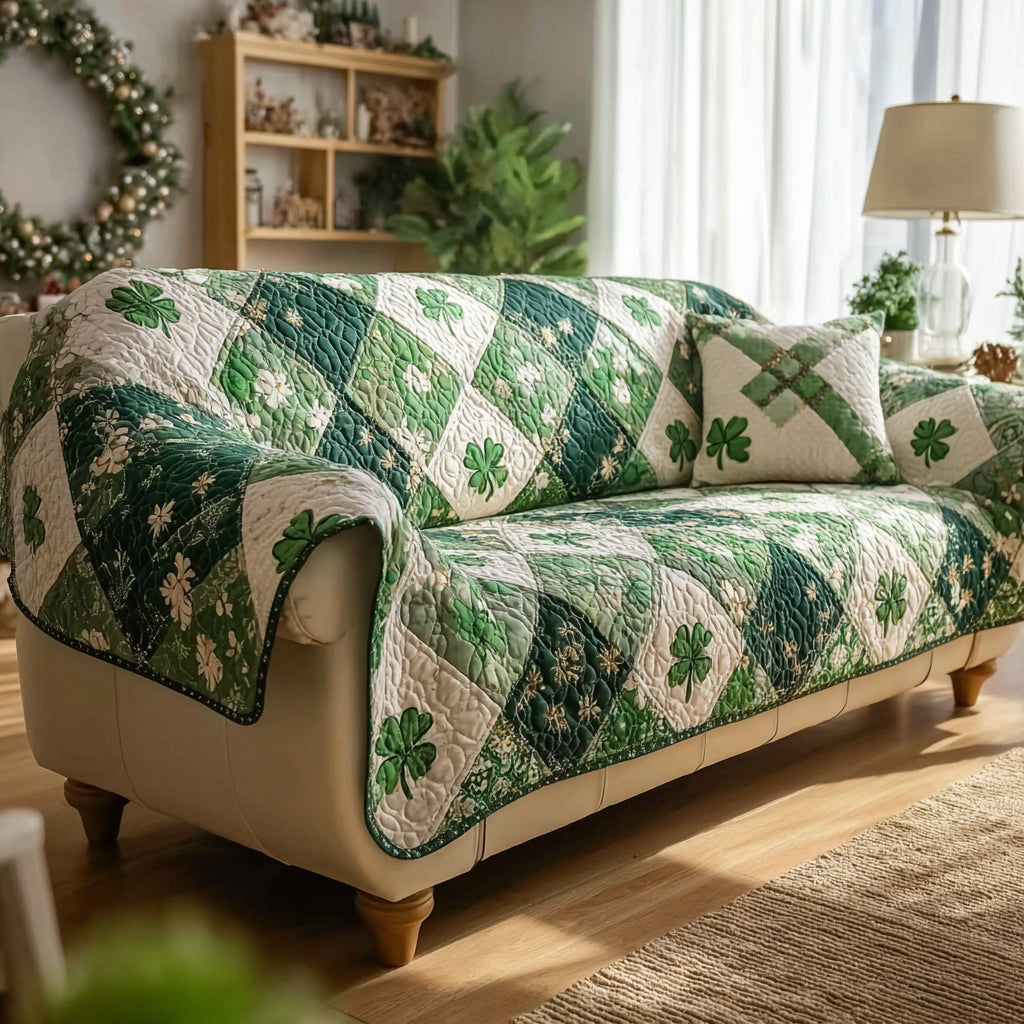 Celtic Morning Dew Quilted Sofa Cover The Best Couch Slipcovers St Patrick's Day Gift Ideas