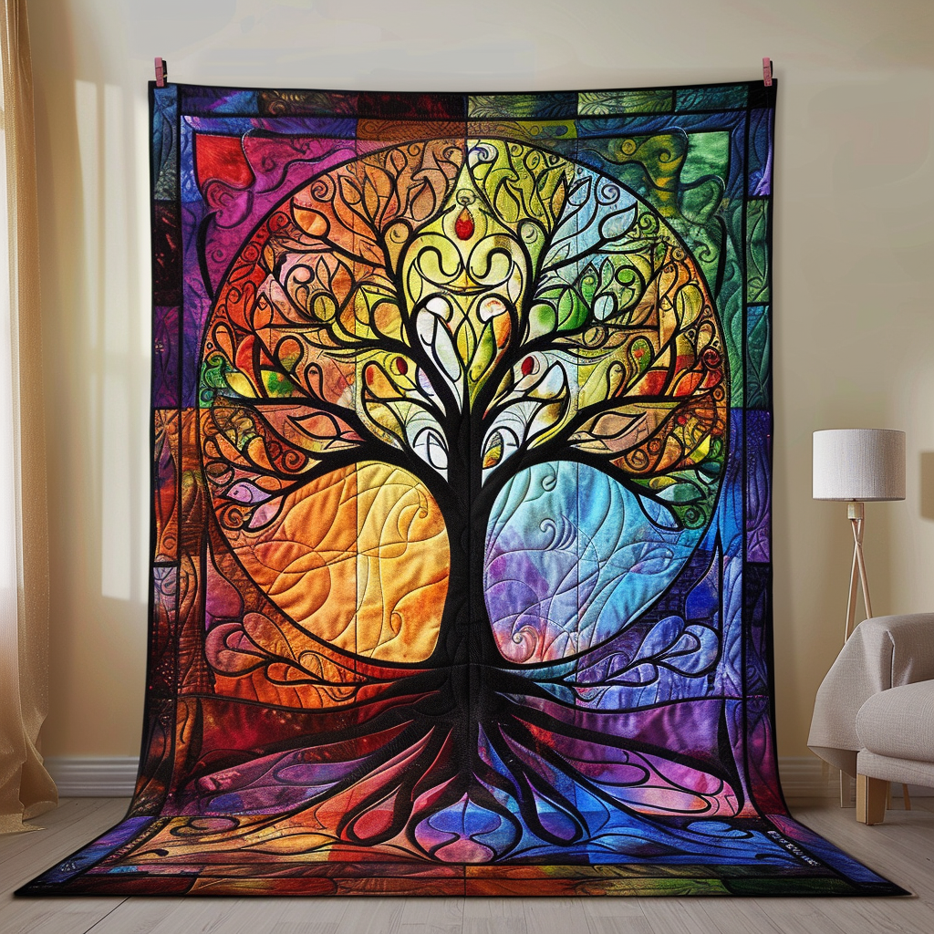 Celtic Tree of Life Art Quilted Blanket Great Bed Sets Tree Of Life Gifts For Family