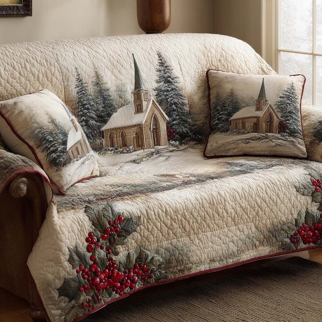 Chapel of Hope Quilted Sofa Cover Furniture Slipcovers Christmas Gifts For Your Sister In Law
