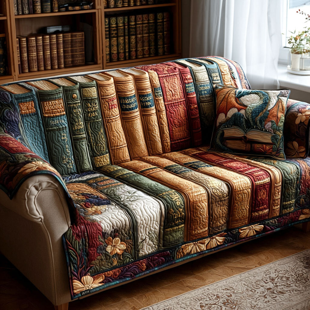 Chapter by Chapter Quilted Sofa Cover Sofa Protector Great Book Themed Gifts