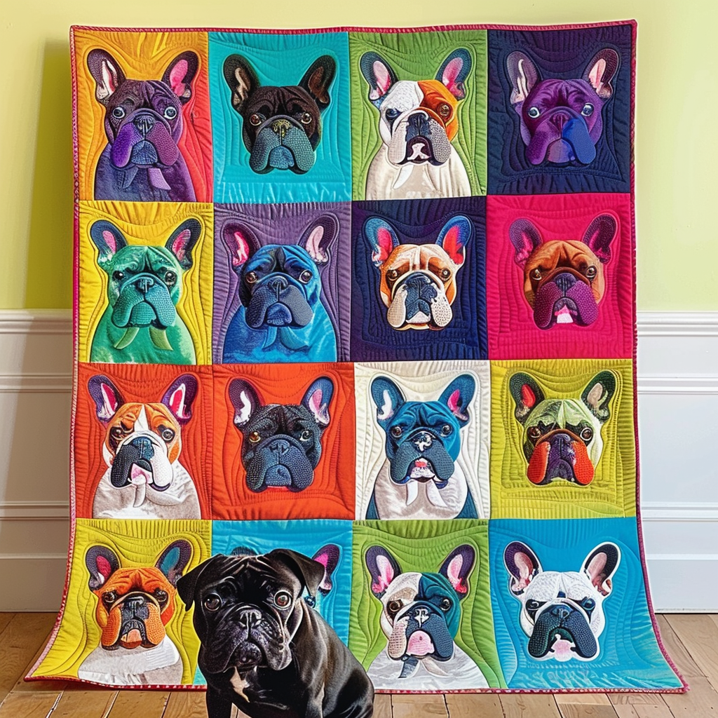 Charming French Bulldog Quilted Blanket Best Sheet Sets Best Gifts For French Bulldog Owners
