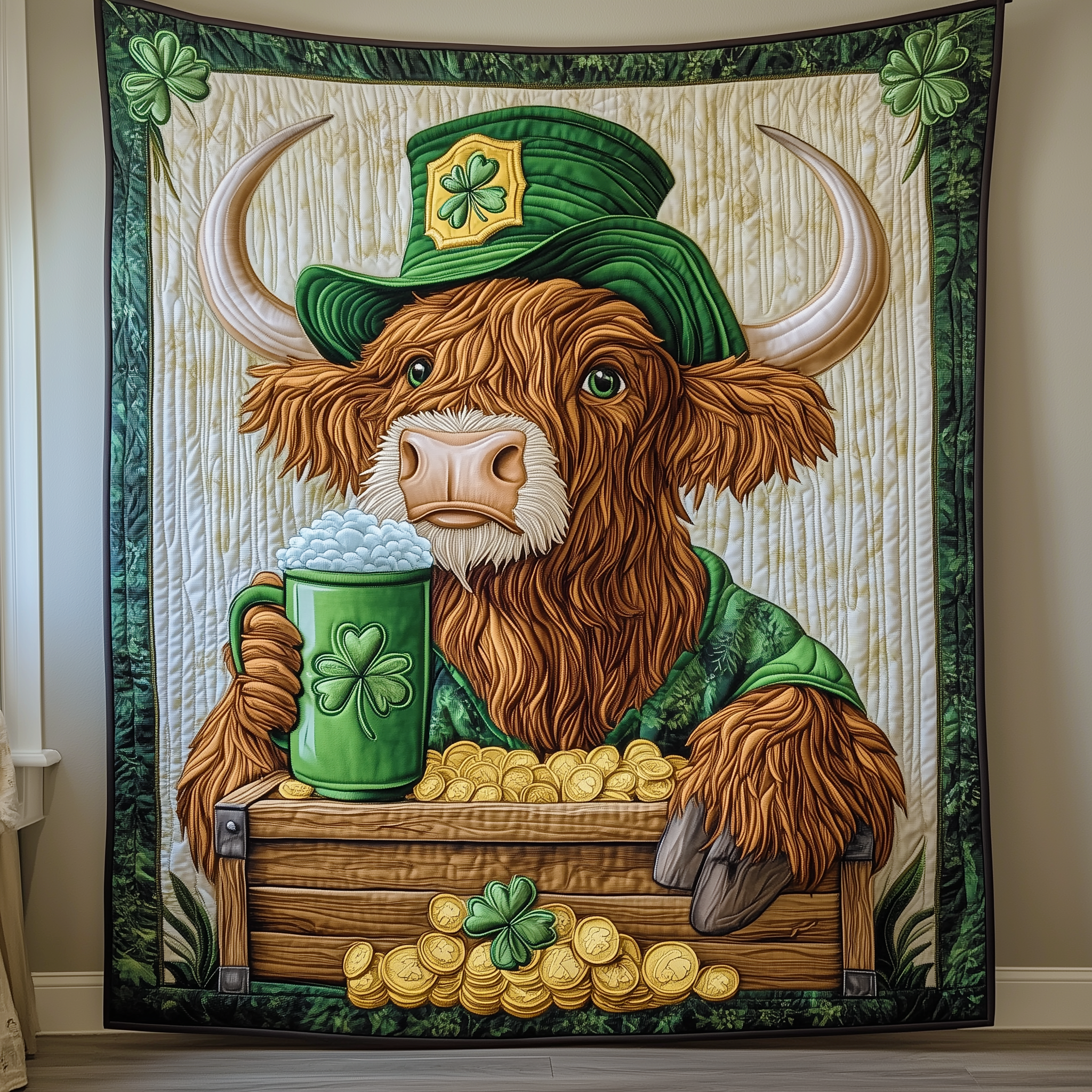 Cheers to St Patrick Day Quilted Blanket Best Throws For Sofas Meaningful Irish Gifts