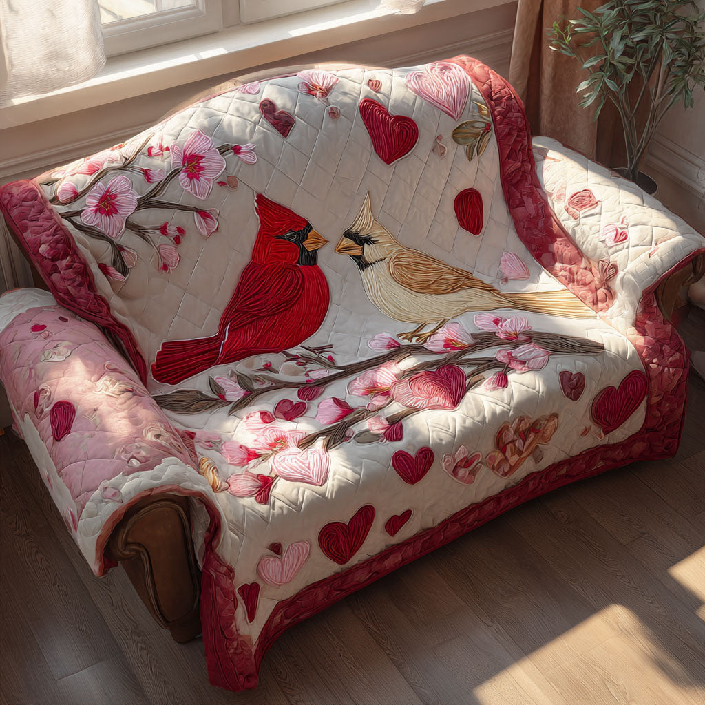 Cherry Blossom Love Quilted Sofa Cover Best Sofa Slipcovers Cardinal Christmas Gift Ideas