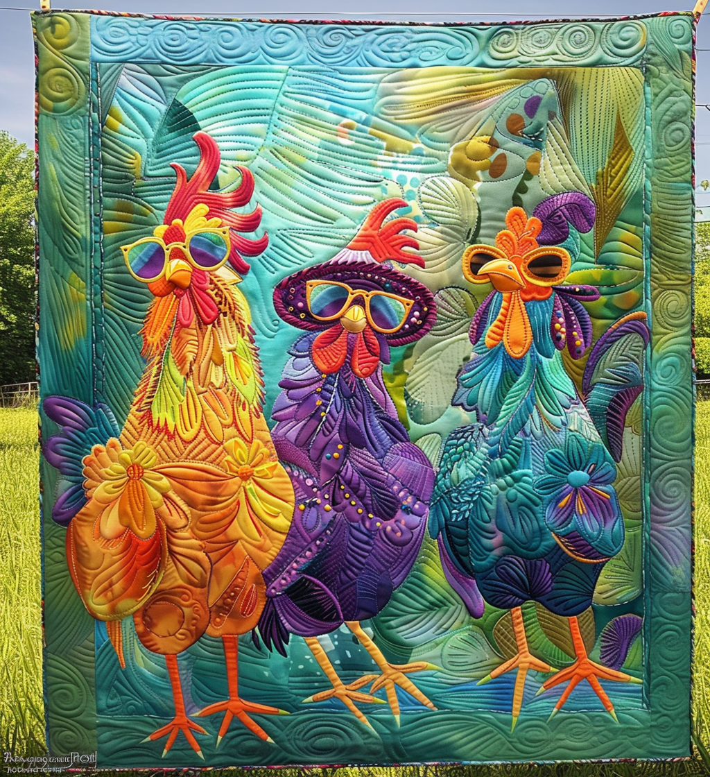 Chic Chicks Quilted Blanket King Comforter Sets Best Chicken Lover Gift Ideas