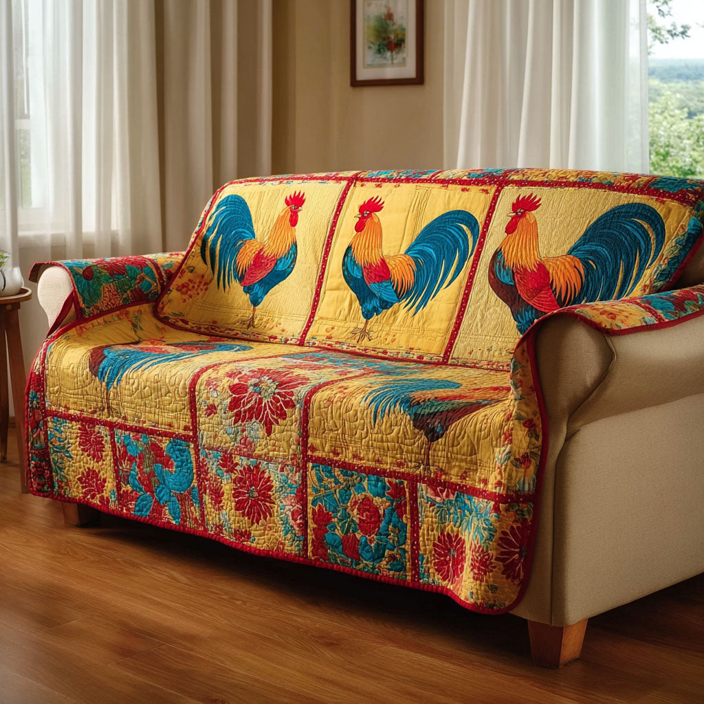 Chicken Bloom Quilted Sofa Cover Sofa Couch Cover Gifts For People Who Love Chickens