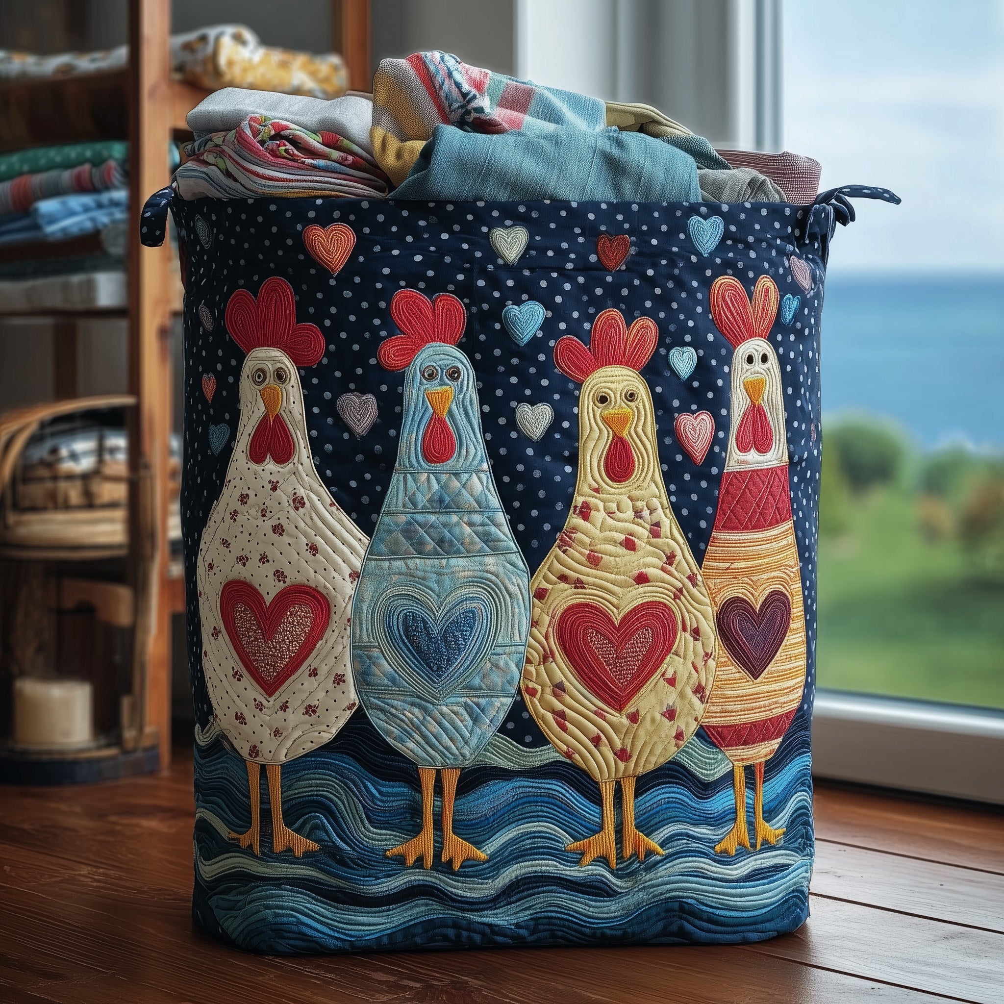 Chicken Dream Quilted Laundry Basket Funny Present For Chicken Lovers