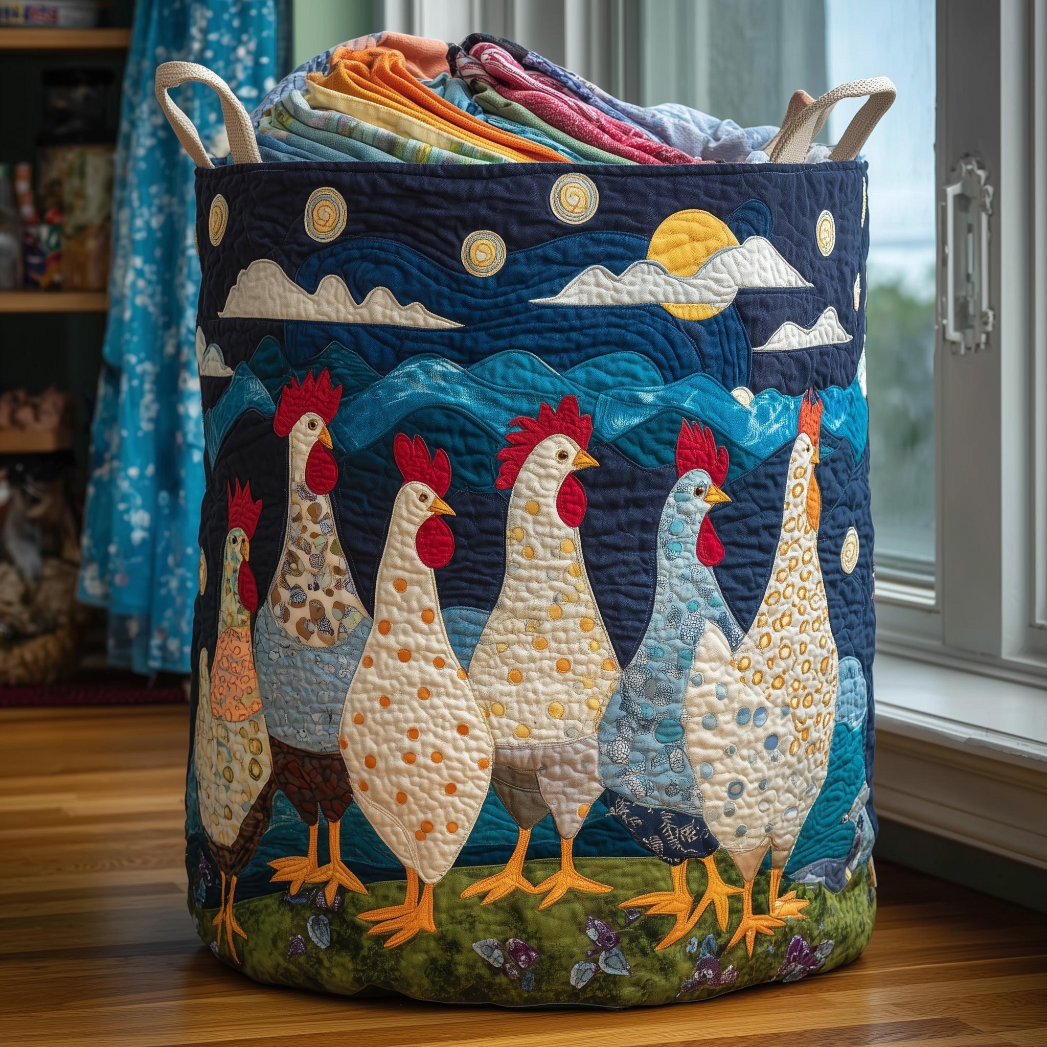 Chicken Dream Quilted Laundry Basket Funny Present For Her