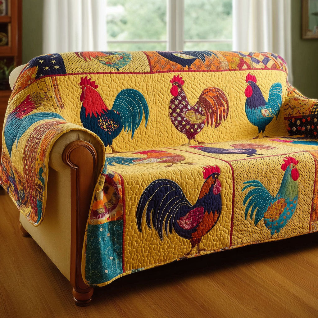 Chicken Garden Quilted Sofa Cover Best Couch Covers Gifts With Chickens On Them
