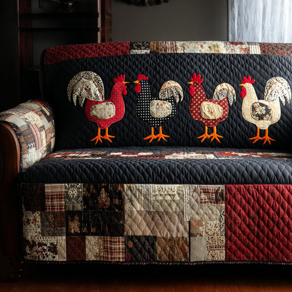 Chicken Spring Quilted Sofa Cover Couch Cover Gifts For Chicken Owners