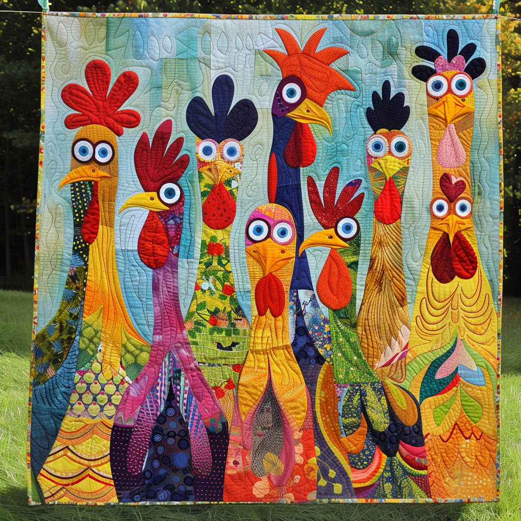 Chicken Vibrant Village Quilted Blanket Best King Sheets Best Gifts For Chicken Lovers