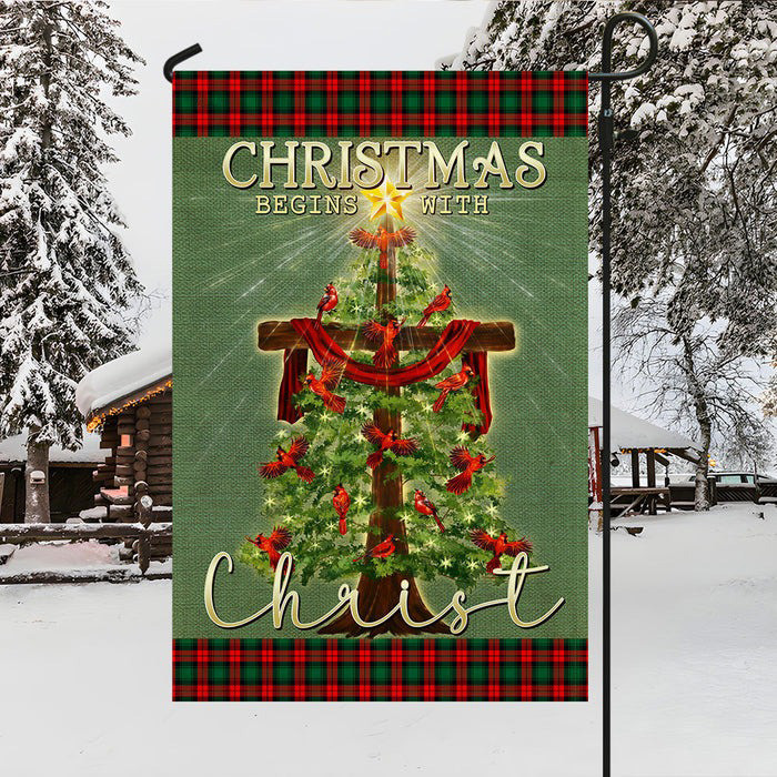 Christmas Begins With Christ Christmas Flag Outside Home Decor Gifts For Believers