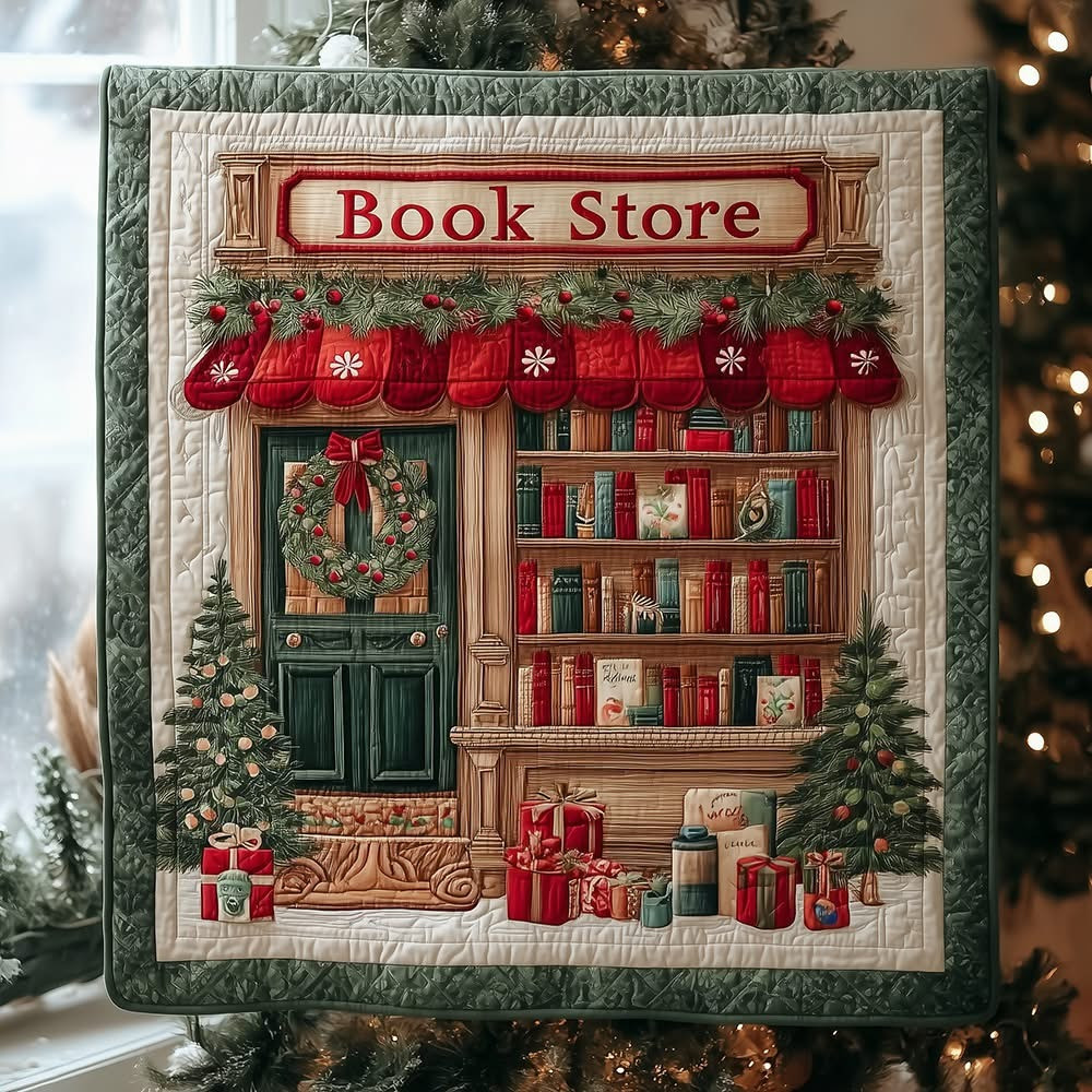 Christmas Book Store Quilted Blanket Good Present Ideas For Book Lovers