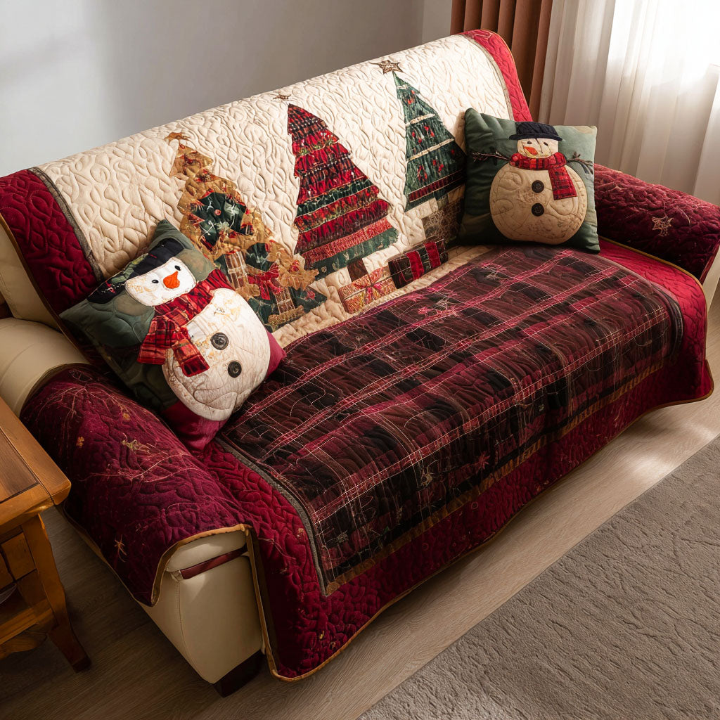 Christmas Carolers Quilted Sofa Cover Sofa Protector Cover Book Lovers Gifts For Mom