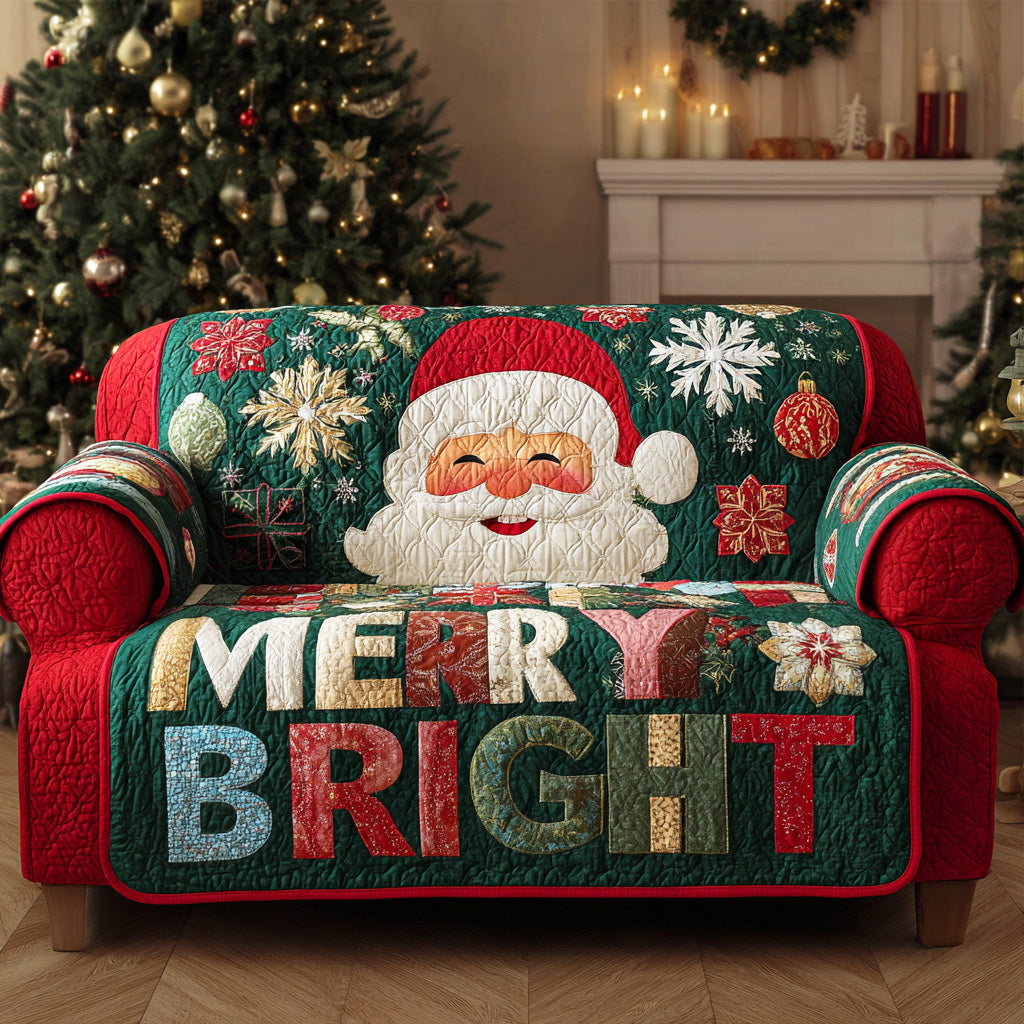 Christmas Cottage Warmth Quilted Sofa Cover Santa Sofa Cover Best Gifts For Mother In Law