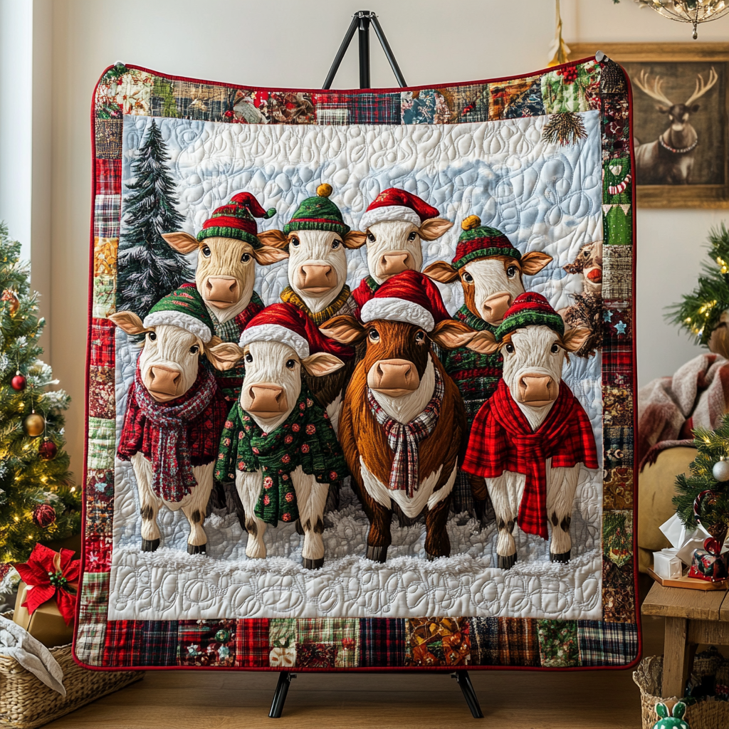 Christmas Cows Quilted Blanket Aesthetic Christmas Room Ideas Xmas Gifts For Men