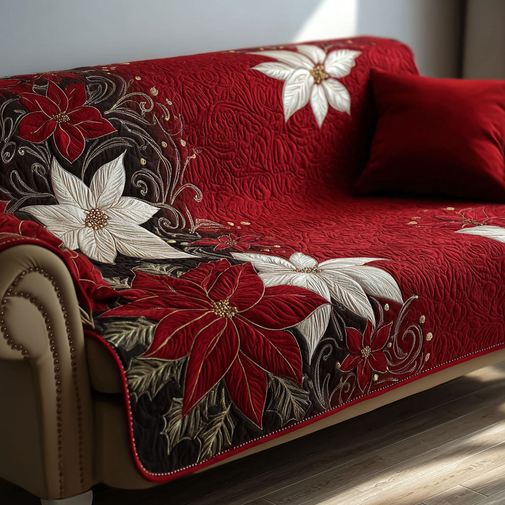 Christmas Red Hug Quilted Sofa Cover Holiday Couch Covers Great Family Gifts