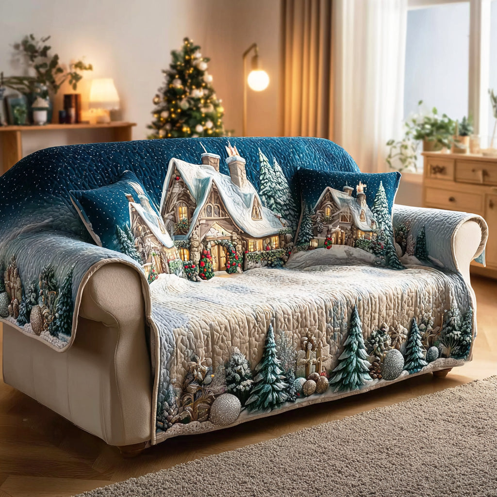 Christmas Starlight Path Quilted Sofa Cover Family Room Ideas Cool Family Gifts For Christmas