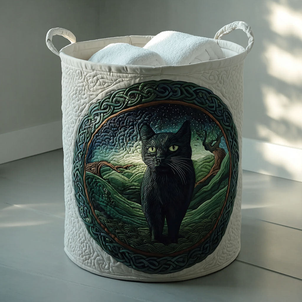 Circle Of Shadows Quilted Laundry Basket Trendy Quilted Laundry Hamper Gift for Modern Living