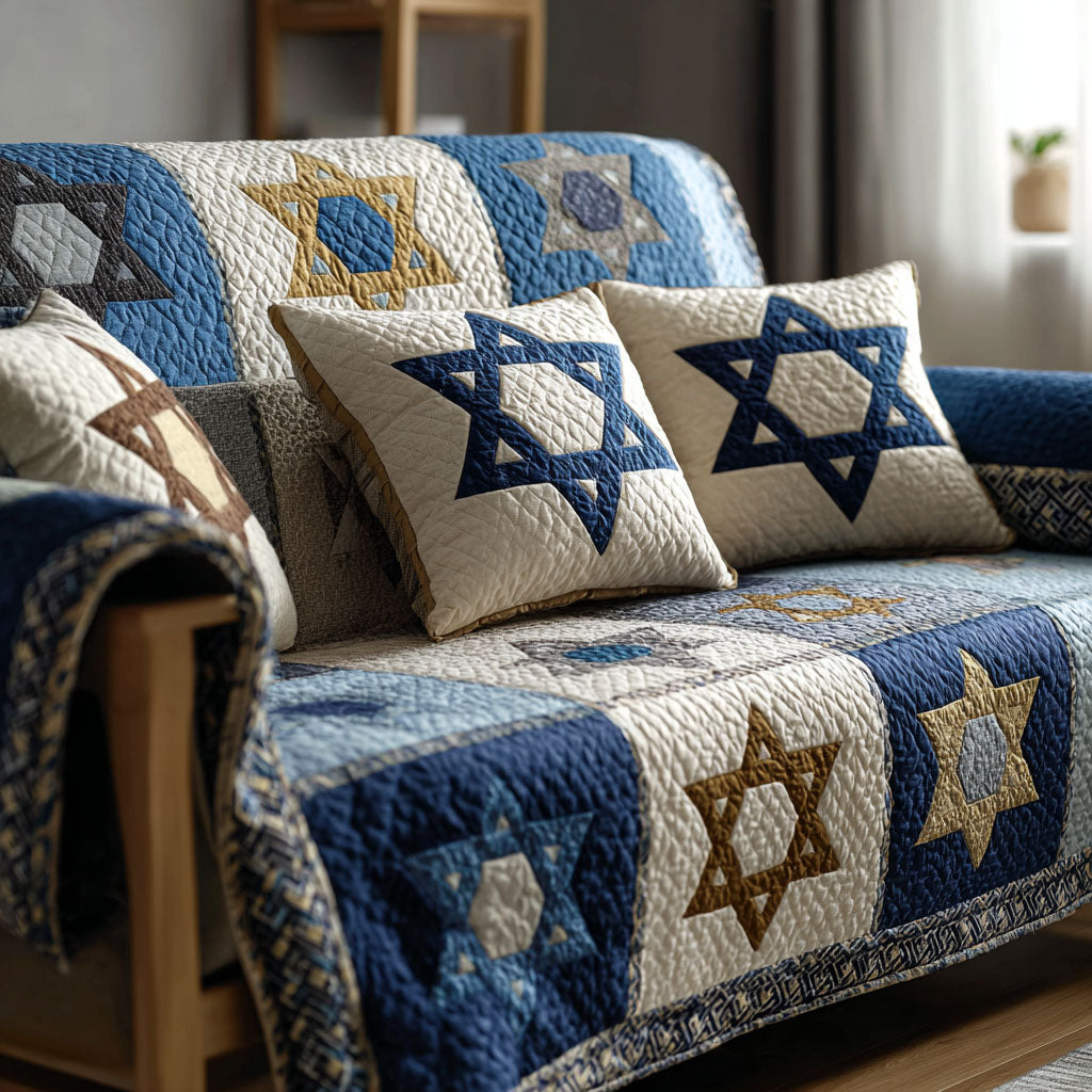 Classic Star Quilted Sofa Cover Sofa Couch Cover Jewish Gifts For Mom