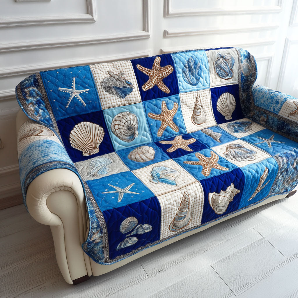 Coastal Calm Quilted Sofa Cover Large Couch Cover Sentimental Father's Day Gifts