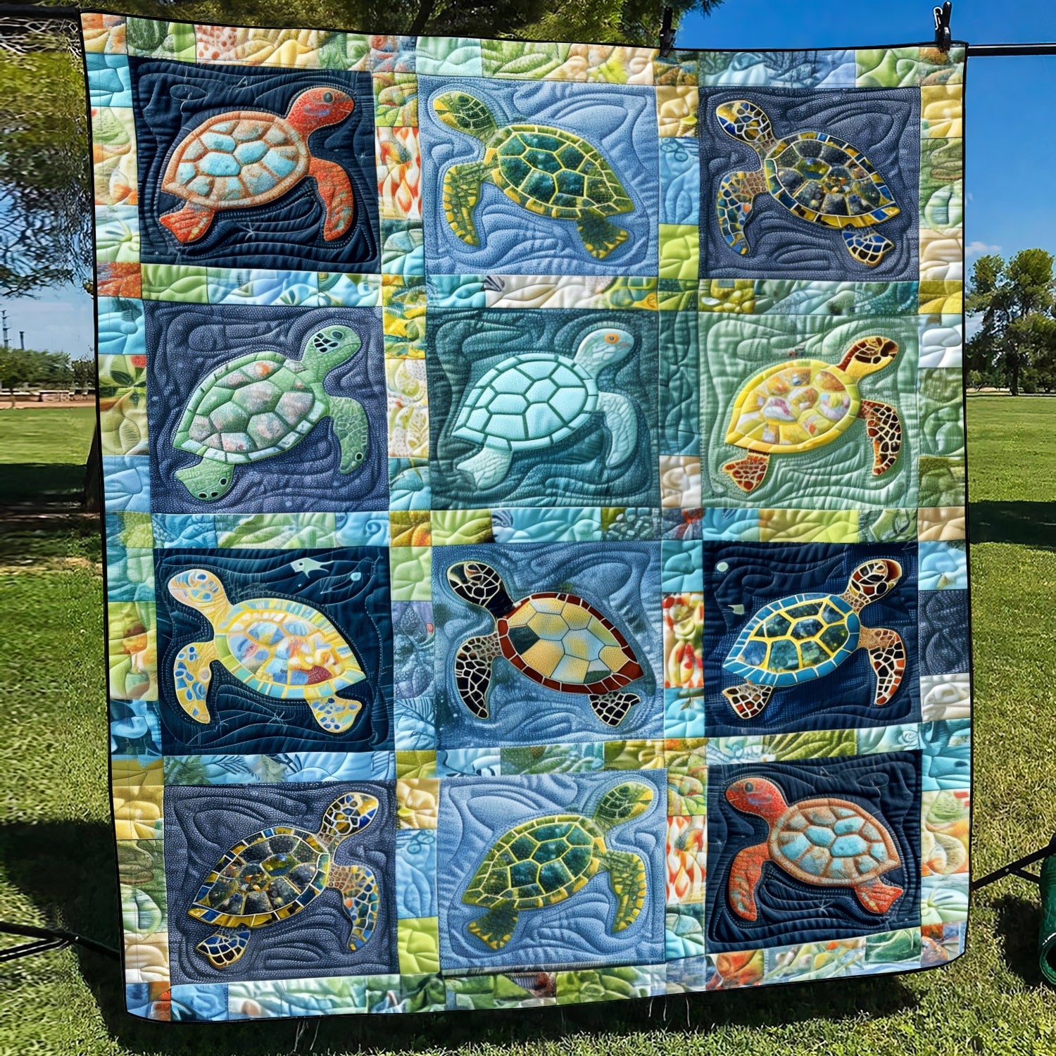 Coastal Drift Quilted Blanket Cool Bedroom Ideas Sea Turtle Stuff