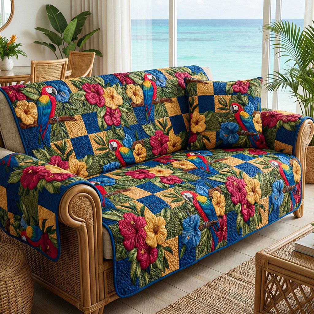 Coastal Paradise Quilted Sofa Cover The Best Sofa Slipcovers Good Gifts For Beach Lovers