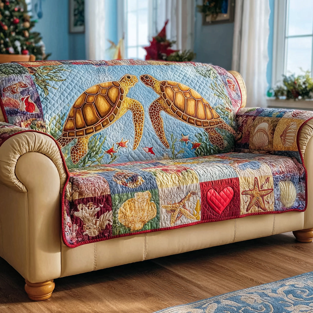 Coastal Sea Quilted Sofa Cover Couch Covers For Couches Cool Beach Gifts