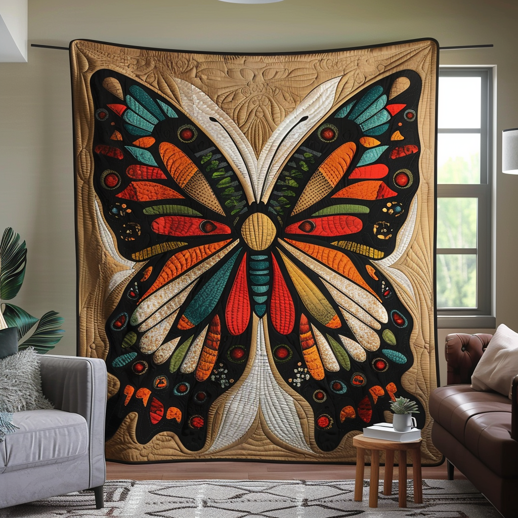 Colorful Butterfly Quilted Blanket Boho Bedroom Decor Best Mother's Day Gifts For Wife