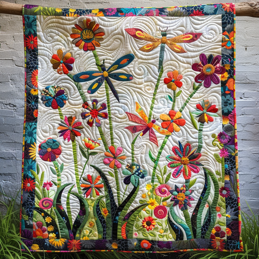 Colorful Dragonfly Mystique Quilted Blanket Unique Bed Sheet Set Dragonfly Gift Ideas