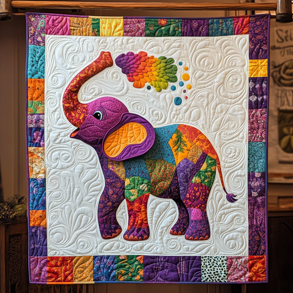 Colorful Elephant Quilted Blanket Bed Decor Best Elephant Gift Ideas