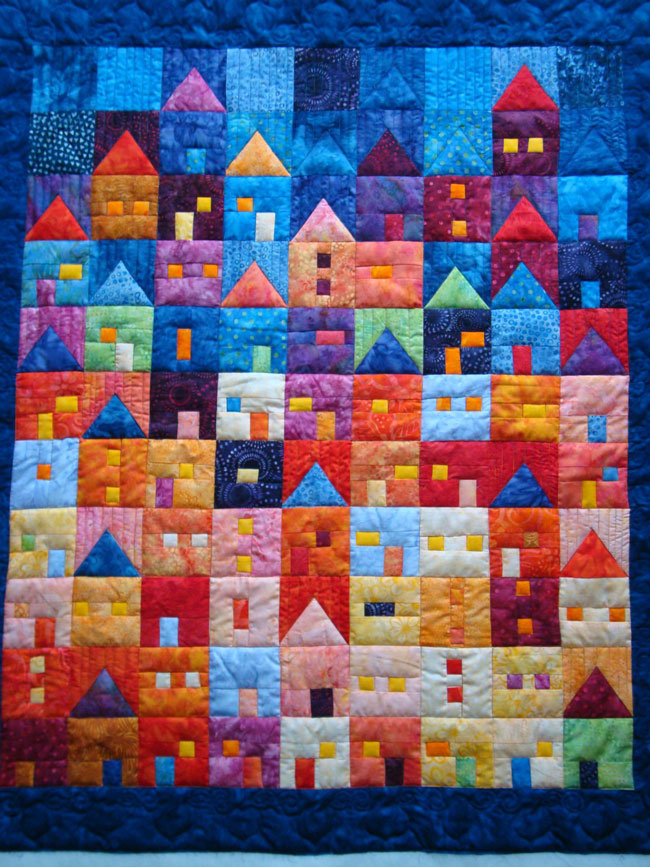 Colorful Hometown Quilted Blanket Unique Bed Sheet Set Good Mother Gifts