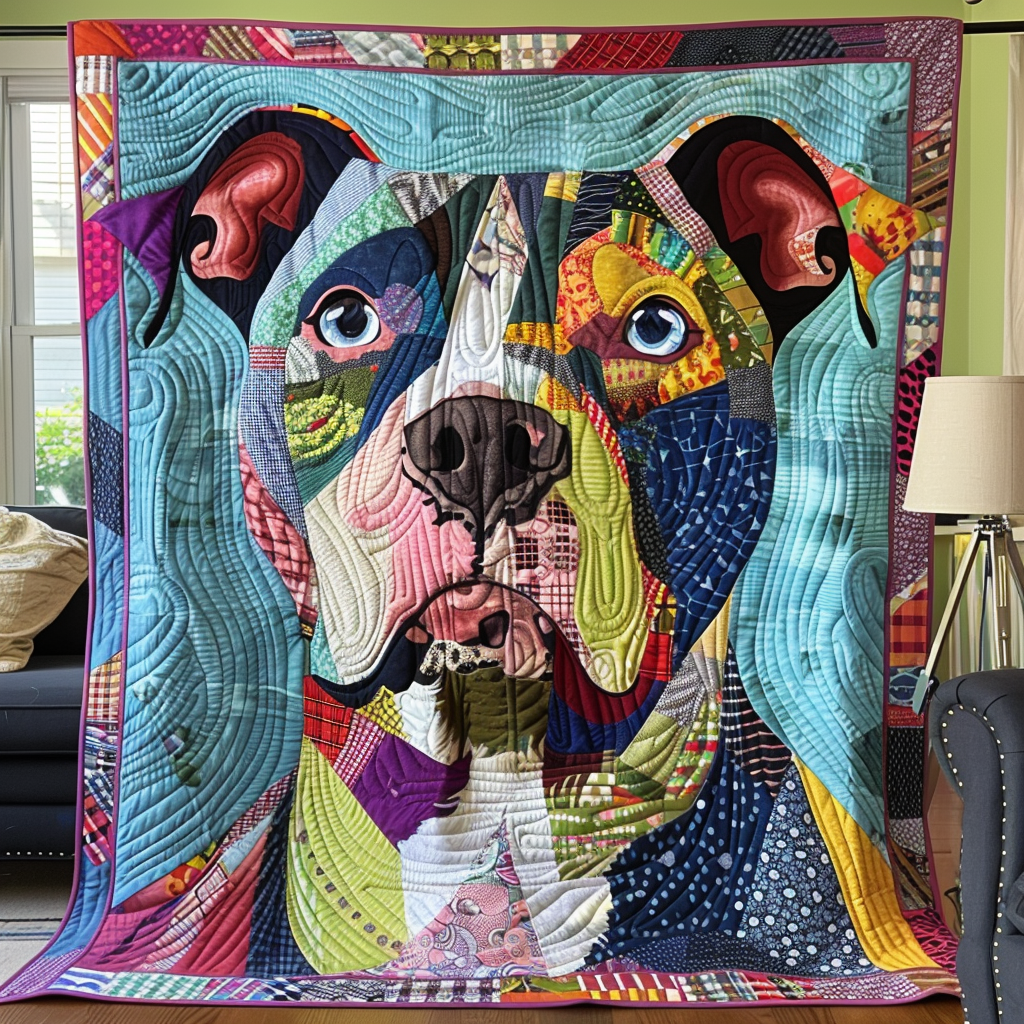 Colorful Paws Quilted Blanket Bed Comforter Set Dog Themed Merchandise