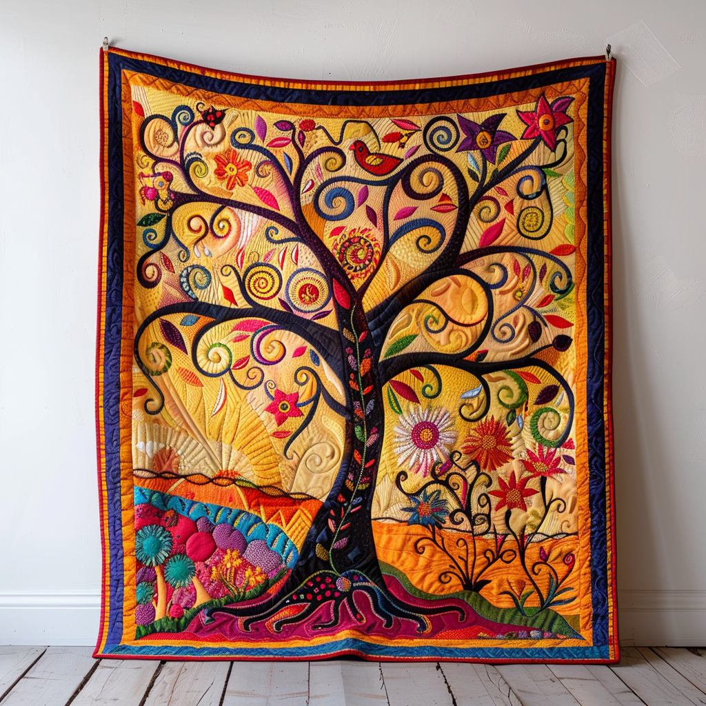 Colorful Tree of Life Art Quilted Blanket Cozy Bedroom Ideas Tree Of Life Gifts For Dad