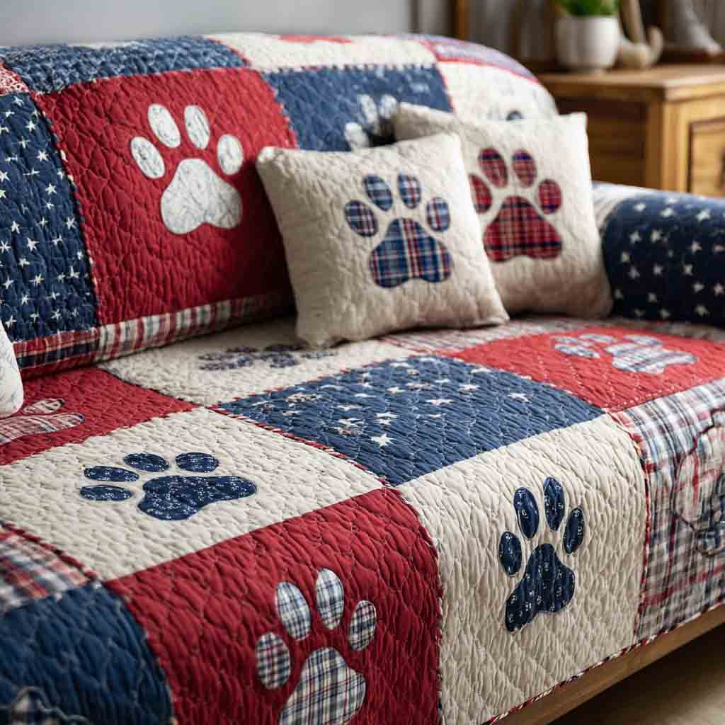 Comfort Paw Patch Quilted Sofa Cover The Best Couch Covers Independence Day Gift