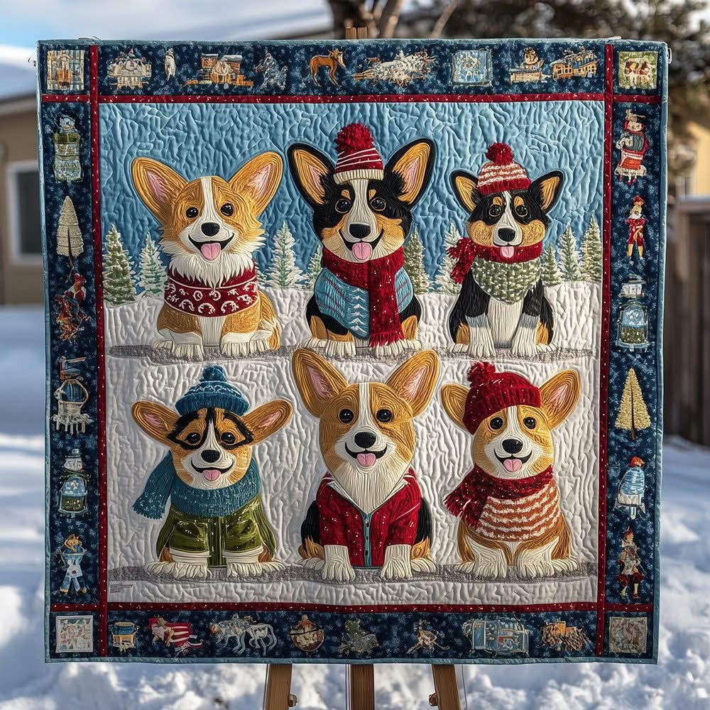 Corgi Bliss Quilted Blanket Cute Christmas Presents For Dog Owners 2025