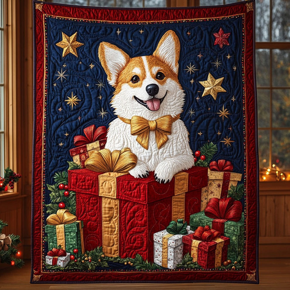 Corgi Christmas Quilt Blanket Winter Holiday Home Decor Best Gifts For Corgi Lovers