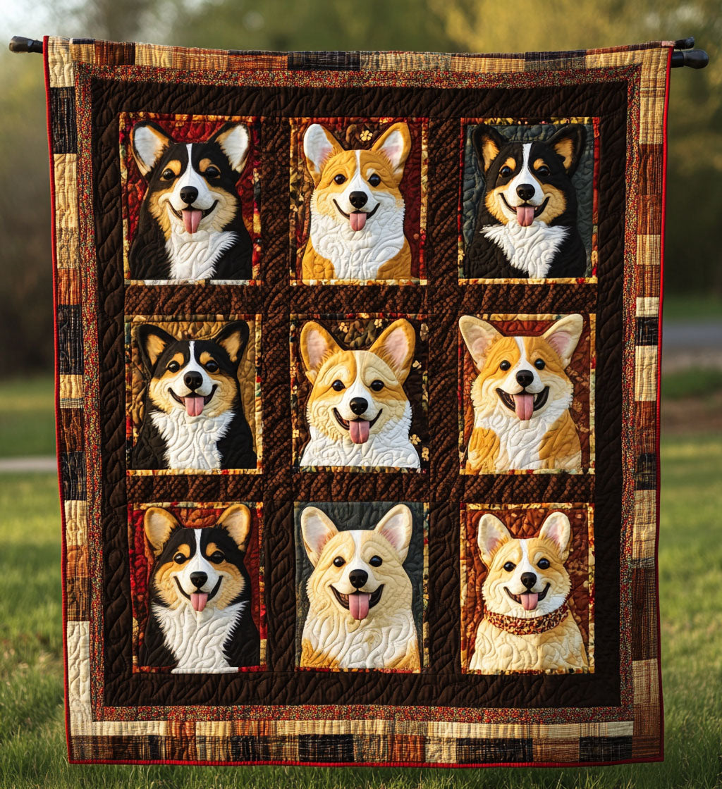 Corgi Playtime Quilted Blanket Bed Comforter Set Corgi Dad Gifts