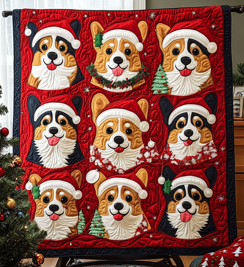 Corgi Snuggle Patch Quilted Blanket Bedroom Holiday Decorating Ideas Presents For Grandmas Birthday