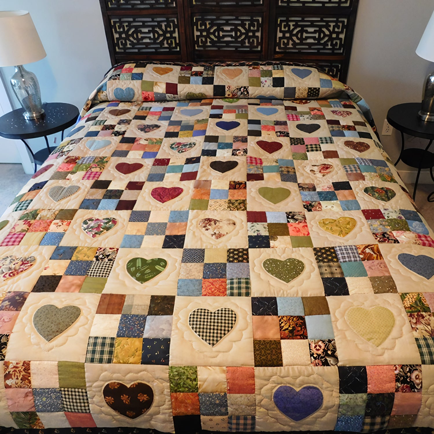 Cottagecore Heart Quilted Blanket Bed Decorations Good Mothers Day Gifts
